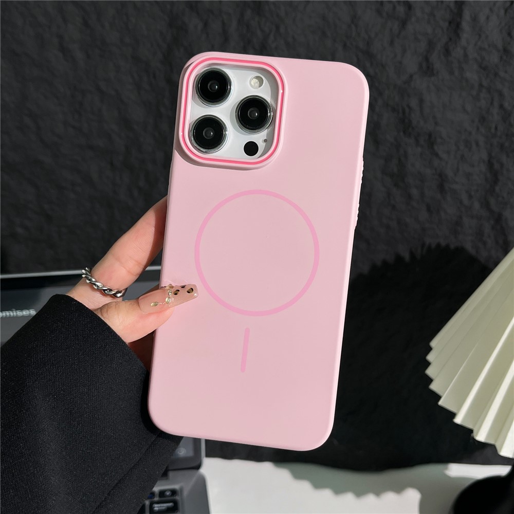 Bulk Purchasing For iPhone 16 Pro Max Magnetic Case Solid Color PC Phone Cover Compatible with MagSafe - Pink
