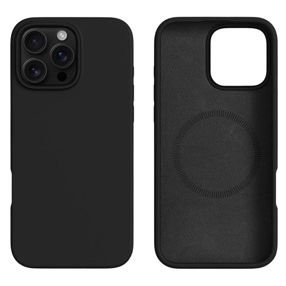 For iPhone 16 Pro Max Case Compatible with MagSafe Liquid Silicone + PC Phone Cover - Black