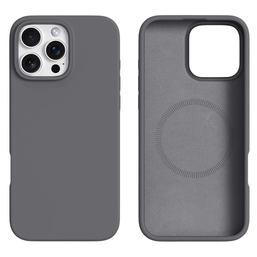 For iPhone 16 Pro Max Case Compatible with MagSafe Liquid Silicone + PC Phone Cover - Dark Grey