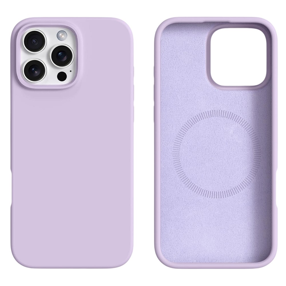 For iPhone 16 Pro Case Compatible with MagSafe Liquid Silicone + PC Phone Cover - Light Purple