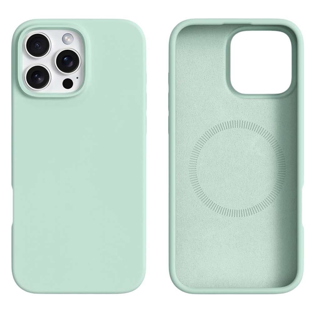 For iPhone 16 Pro Case Compatible with MagSafe Liquid Silicone + PC Phone Cover - Light Green