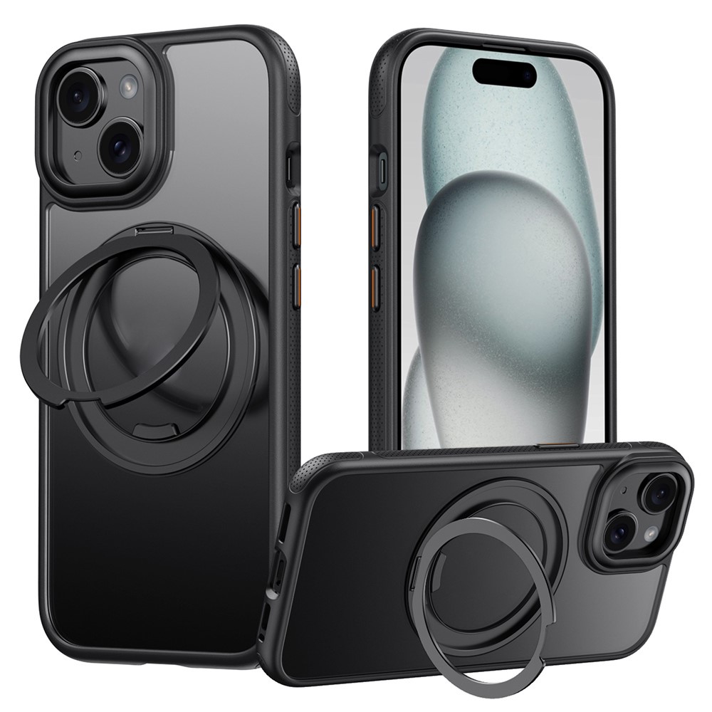 For iPhone 14 Case Compatible with MagSafe Kickstand TPU PC Phone Back Cover - Black