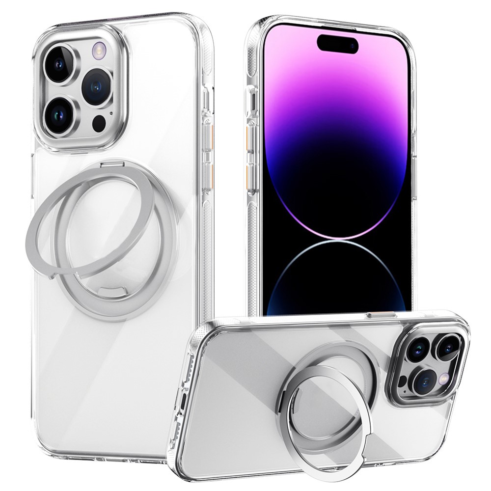 For iPhone 14 Pro Max Case Compatible with MagSafe Kickstand TPU PC Phone Back Cover - Transparent