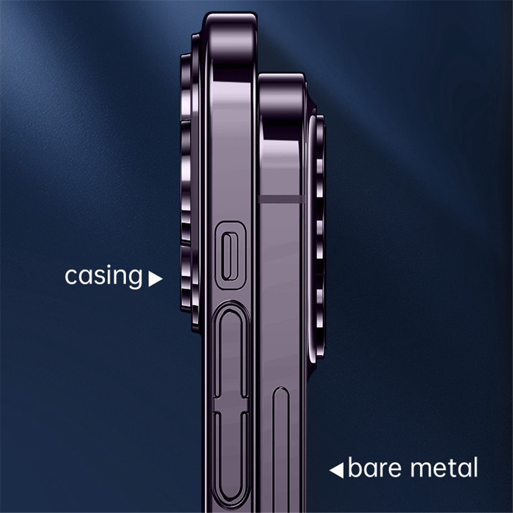 SULADA JINGJIA Series for iPhone 14 Pro Tempered Glass Full Camera Lens Protection Electroplating Phone Case Hard PC Anti-Yellowing Back Cover - Purple-4