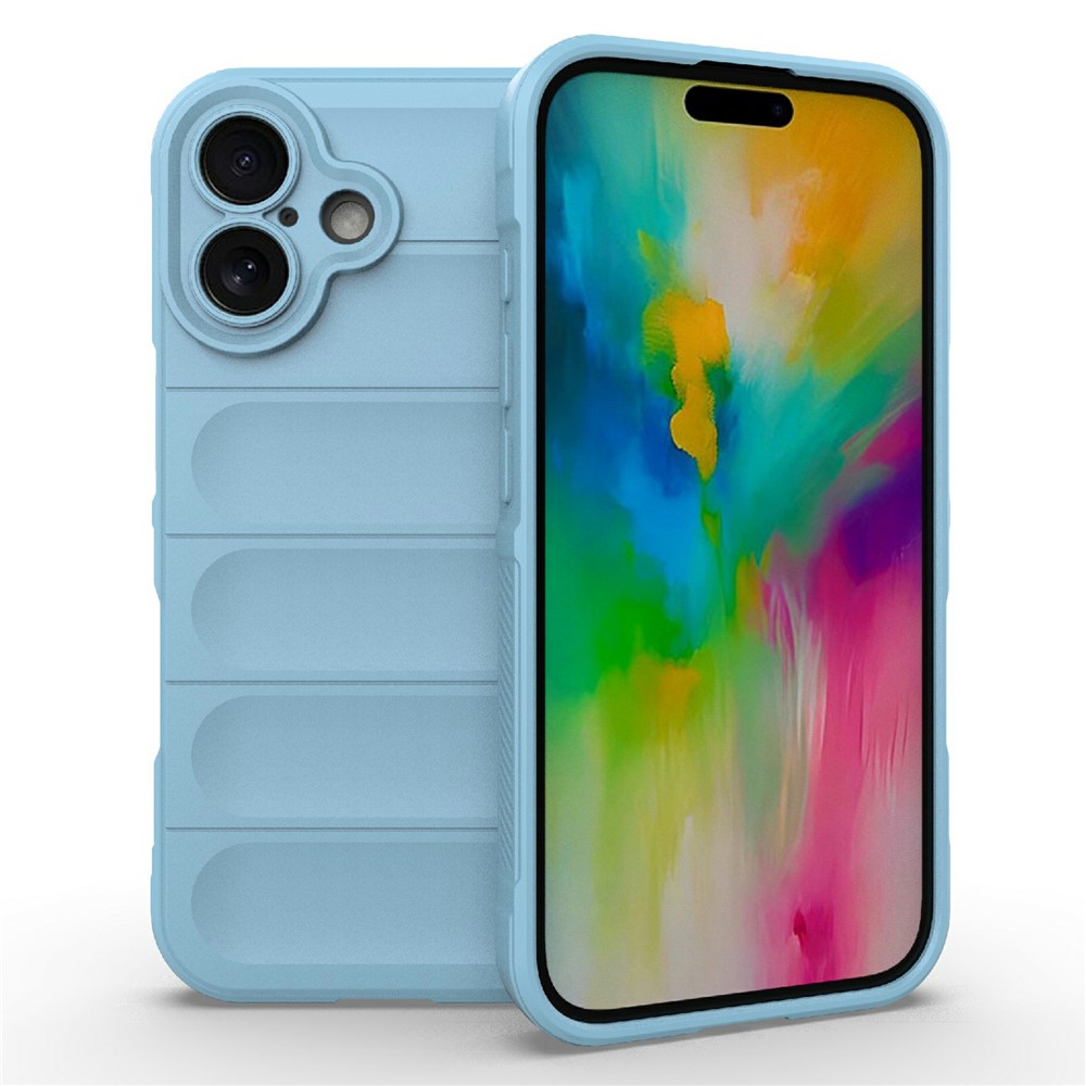 AMORUS For iPhone 16 Plus Case Shockproof Soft TPU Rugged Phone Back Cover - Baby Blue