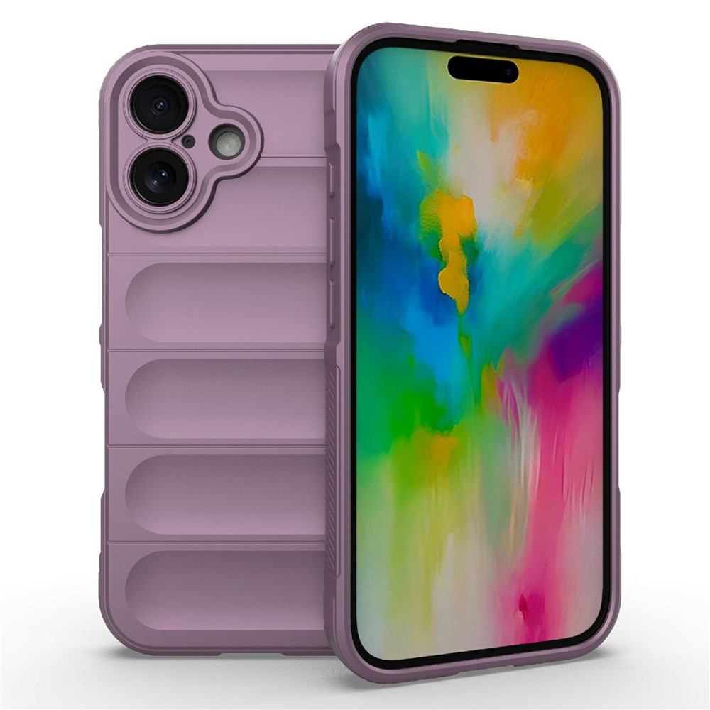 AMORUS For iPhone 16 Plus Case Shockproof Soft TPU Rugged Phone Back Cover - Light Purple