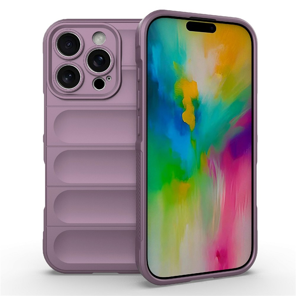 AMORUS For iPhone 16 Pro Max Case Shockproof Soft TPU Rugged Phone Back Cover - Light Purple