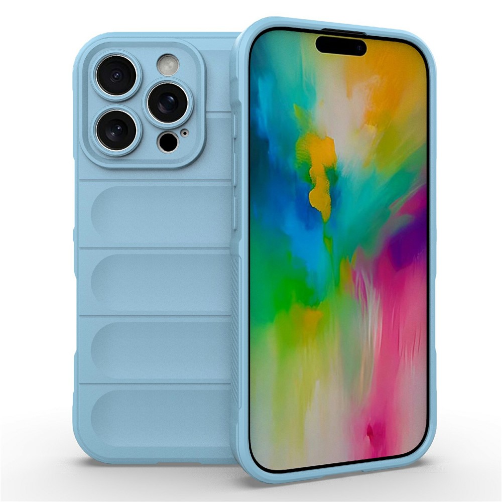 AMORUS For iPhone 16 Pro Max Case Shockproof Soft TPU Rugged Phone Back Cover - Baby Blue