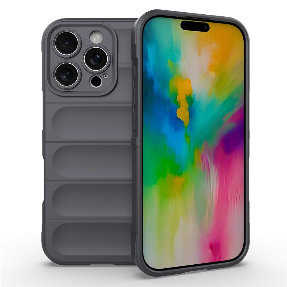 AMORUS For iPhone 16 Pro Max Case Shockproof Soft TPU Rugged Phone Back Cover - Dark Grey