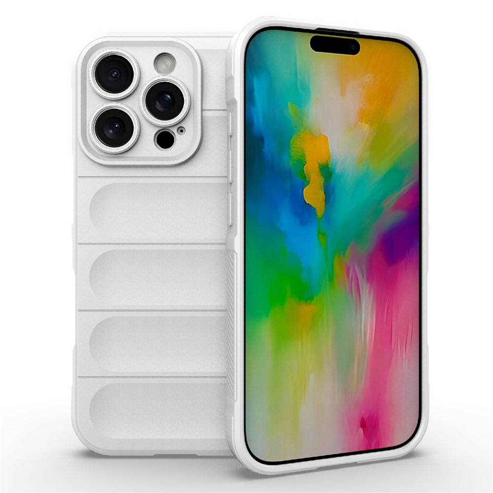 AMORUS For iPhone 16 Pro Max Case Shockproof Soft TPU Rugged Phone Back Cover - White