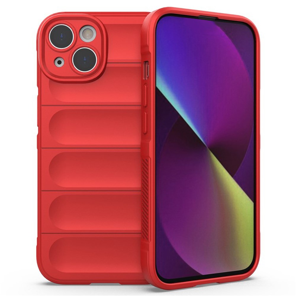 AMORUS For iPhone 13 Case Shockproof Soft TPU Rugged Phone Back Cover - Red