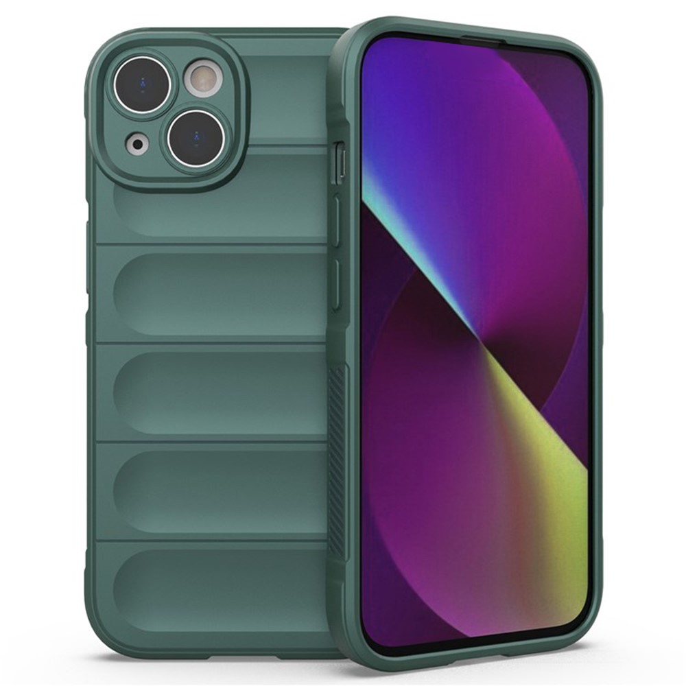 AMORUS For iPhone 14 Case Shockproof Soft TPU Rugged Phone Back Cover - Green