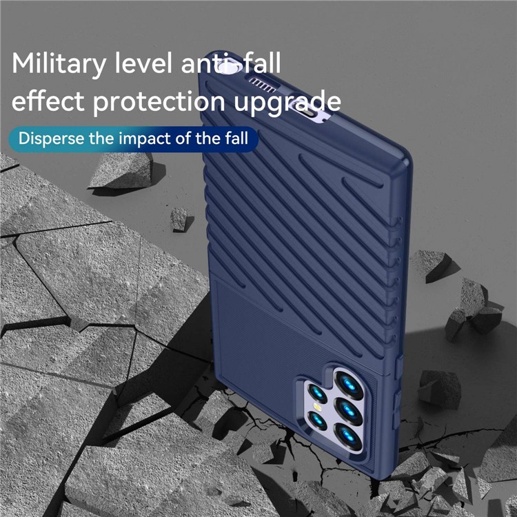 Étui de Téléphone Anti-dépôt Pour Samsung Galaxy S23 Ultra Shockproof Case Série Thunder Texture Texture Anti-Scratch TPU Couverture TPU - Bleu-7