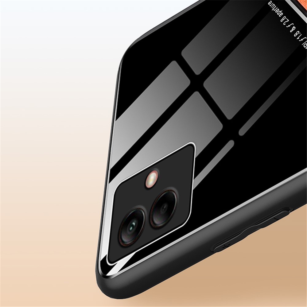 For Samsung Galaxy A04 4G (164.4 x 76.3 x 9.1 mm) Phone Shell, Scratch Resistant TPU + PC + Textured PU Leather Coating Protective Case Phone Cover Support Magnetic Car Mount - Orange-6