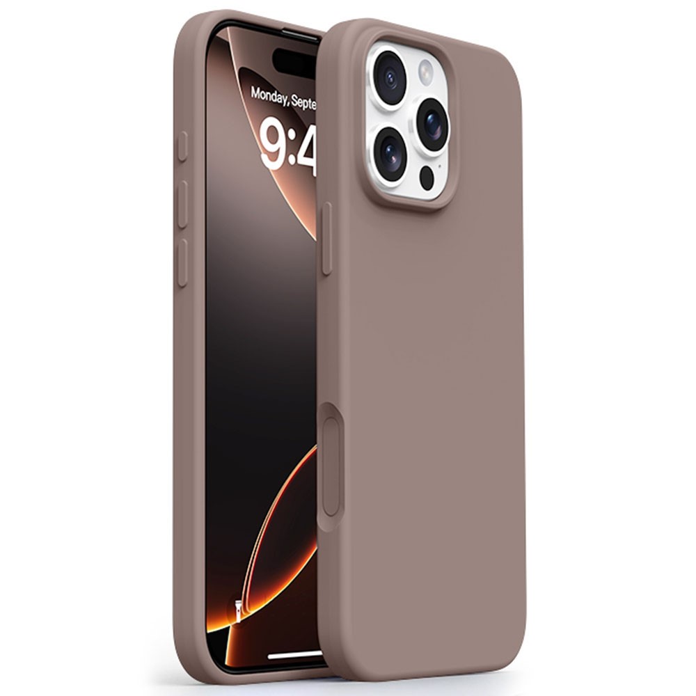 For iPhone 16 Pro Case Compatible with MagSafe Ultra Thin Liquid Silicone + PC Phone Cover - Chestnut Brown