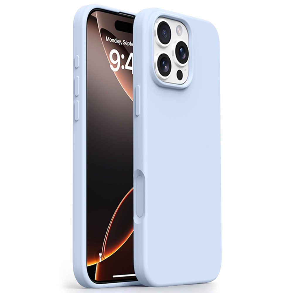 For iPhone 16 Pro Case Compatible with MagSafe Ultra Thin Liquid Silicone + PC Phone Cover - Cloud Blue