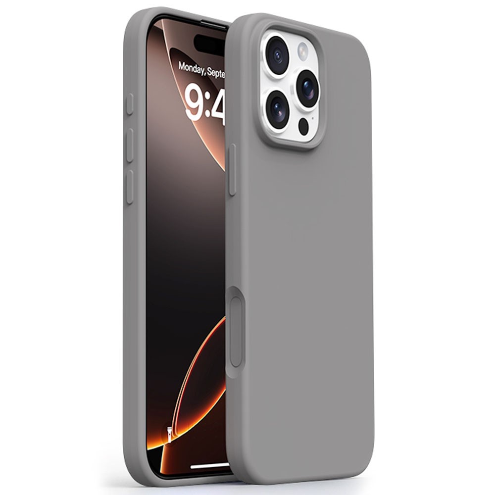 For iPhone 16 Pro Max Case Compatible with MagSafe Ultra Thin Liquid Silicone + PC Phone Cover - Grey