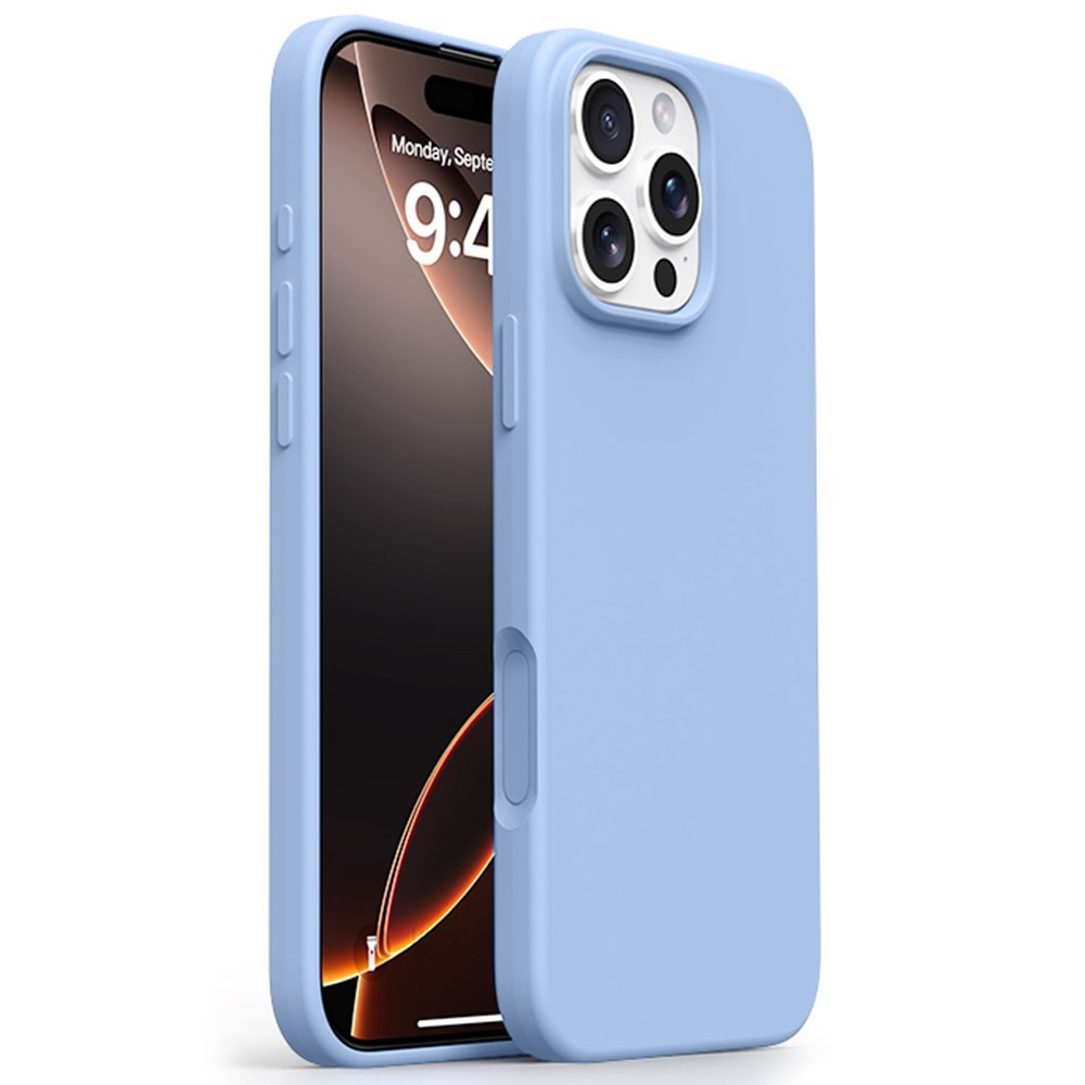 For iPhone 16 Pro Max Case Compatible with MagSafe Ultra Thin Liquid Silicone + PC Phone Cover - Haze Blue