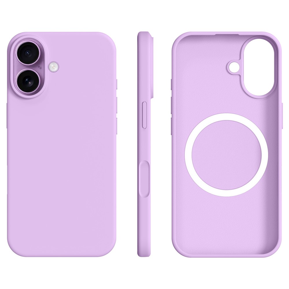 For iPhone 17 Case Compatible with MagSafe Ultra Thin Liquid Silicone + PC Phone Cover - Dreamy Purple