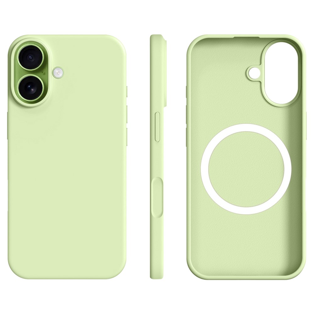For iPhone 17 Case Compatible with MagSafe Ultra Thin Liquid Silicone + PC Phone Cover - Avocado Green
