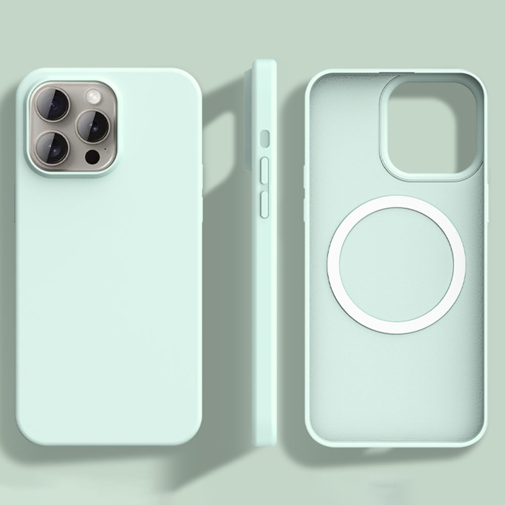 For iPhone 12 / 12 Pro Case Compatible with MagSafe Ultra Thin Liquid Silicone + PC Phone Cover - Light Green