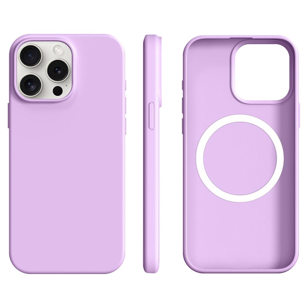 For iPhone 12 Pro Max Case Compatible with MagSafe Ultra Thin Liquid Silicone + PC Phone Cover - Dreamy Purple