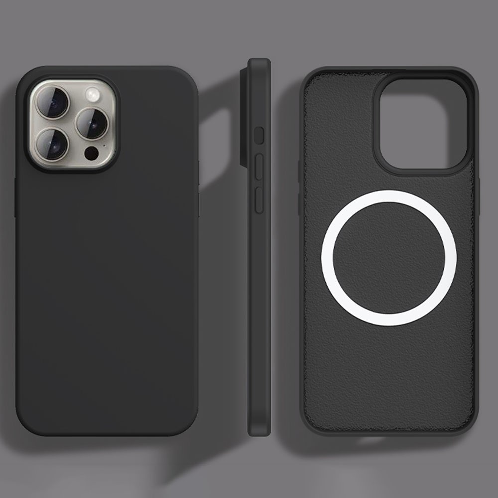 For iPhone 14 Pro Case Compatible with MagSafe Ultra Thin Liquid Silicone + PC Phone Cover - Black