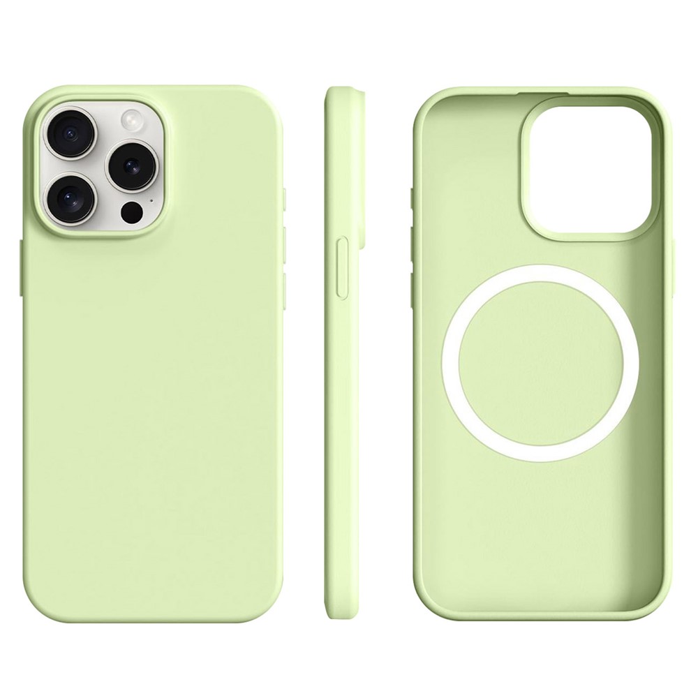 For iPhone 13 Pro Case Compatible with MagSafe Ultra Thin Liquid Silicone + PC Phone Cover - Avocado Green
