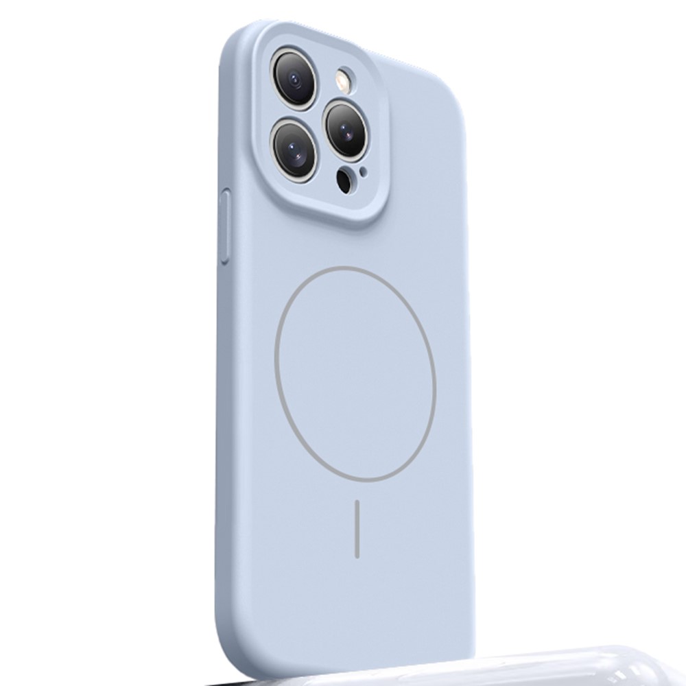 For iPhone 15 Pro Max Case Compatible with MagSafe Soft Skin-Touch Liquid Silicone + PC Phone Cover - Baby Blue