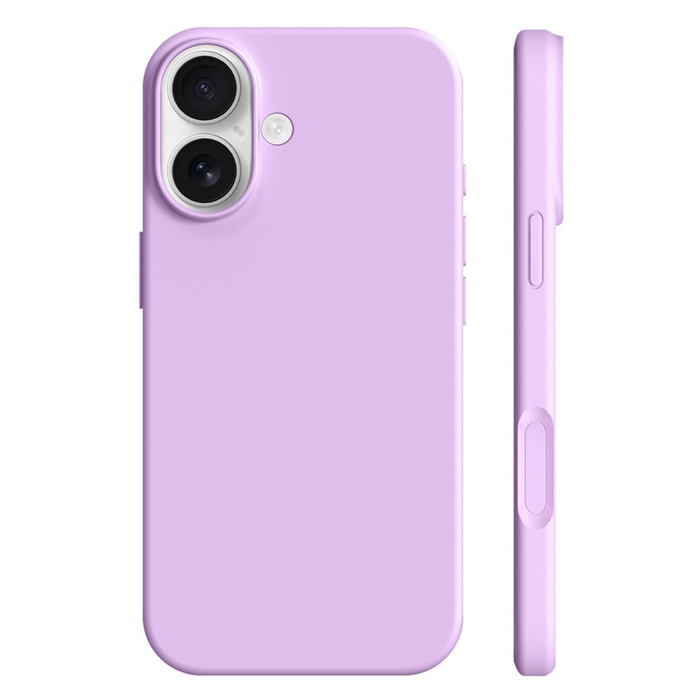 For iPhone 16 Case Ultra Thin Liquid Silicone + PC Phone Cover with Camera Touch Control Button - Dreamy Purple