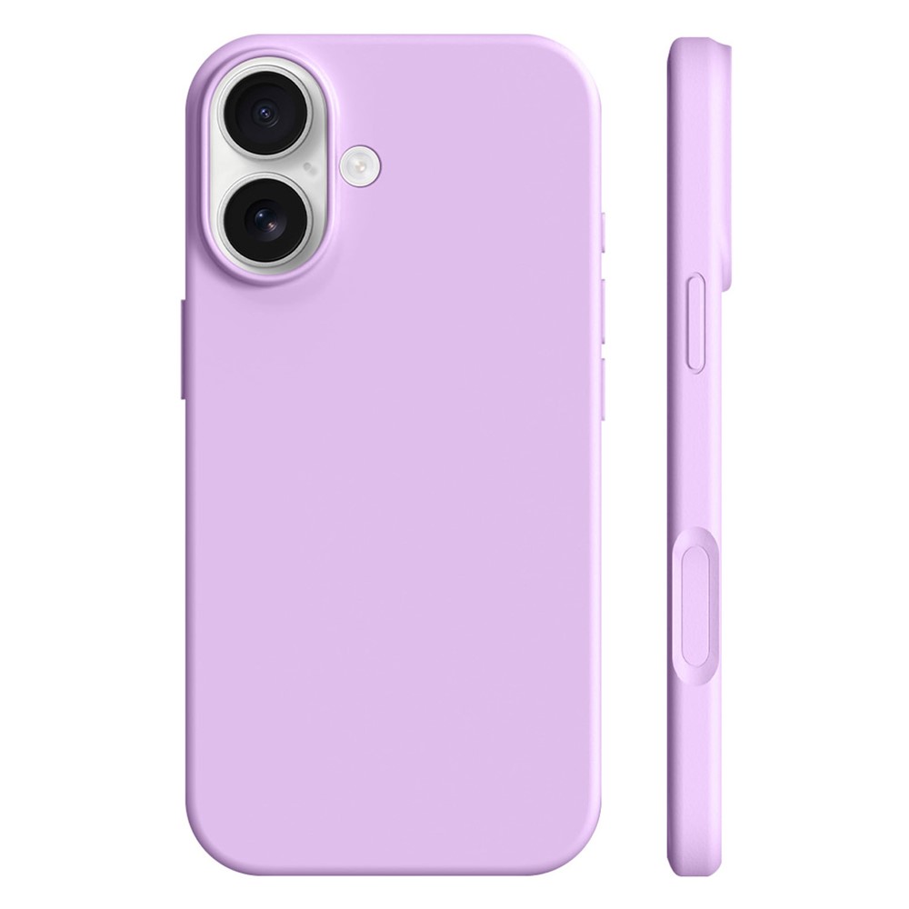 For iPhone 17 Case Ultra Thin Liquid Silicone + PC Phone Cover with Camera Touch Control Button - Dreamy Purple