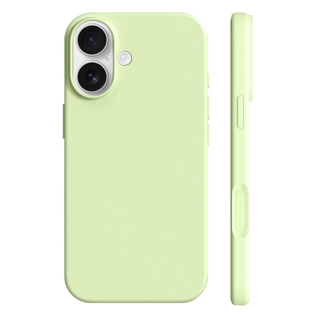 For iPhone 17 Case Ultra Thin Liquid Silicone + PC Phone Cover with Camera Touch Control Button - Avocado Green