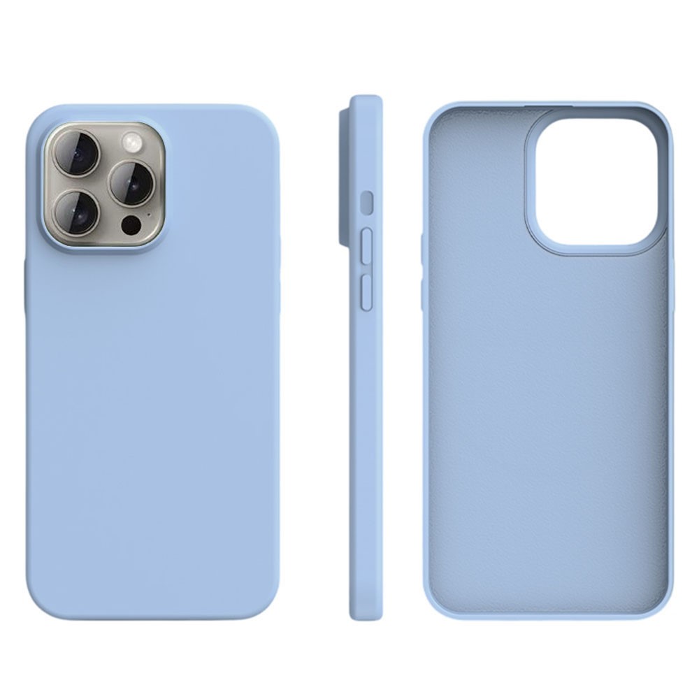 For iPhone 14 Pro Case Ultra Thin Liquid Silicone + PC Anti-Scratch Phone Cover - Haze Blue