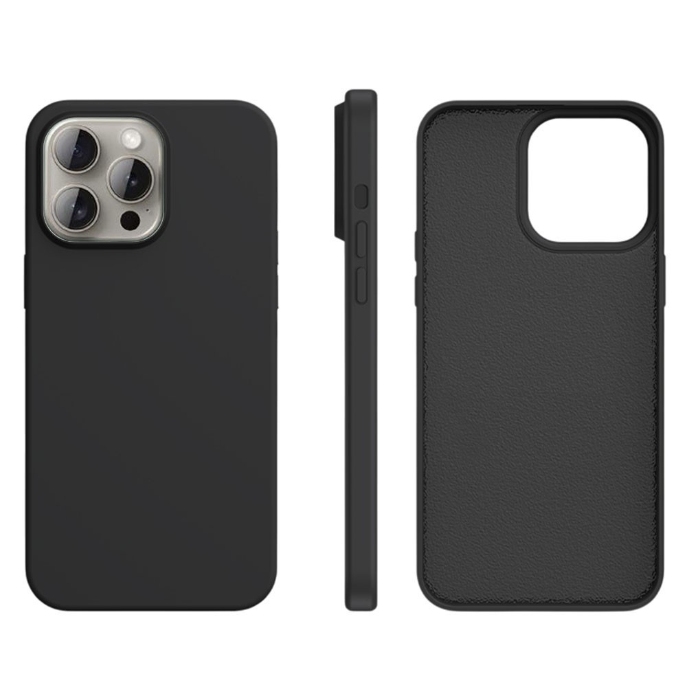 For iPhone 13 Pro Max Case Ultra Thin Liquid Silicone + PC Anti-Scratch Phone Cover - Black