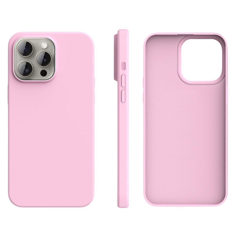For iPhone 13 Pro Case Ultra Thin Liquid Silicone + PC Anti-Scratch Phone Cover - Sakura Pink