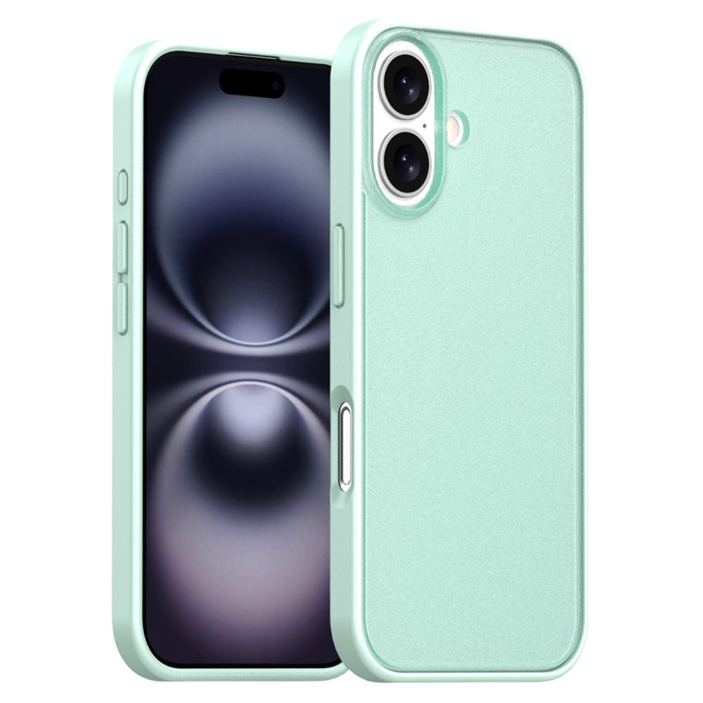 For iPhone 16 Plus Case Skin Feel Frosted PC + TPU Protective Phone Cover - Green