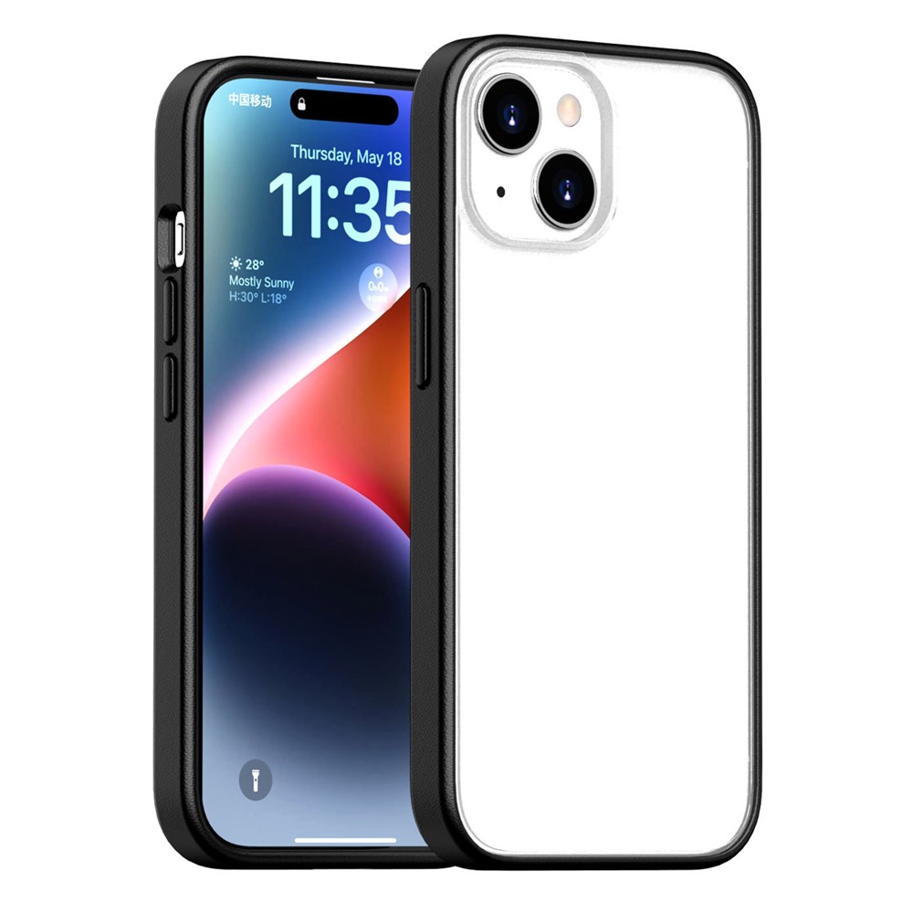 For iPhone 15 Plus Case Skin Feel Frosted PC + TPU Protective Phone Cover - White