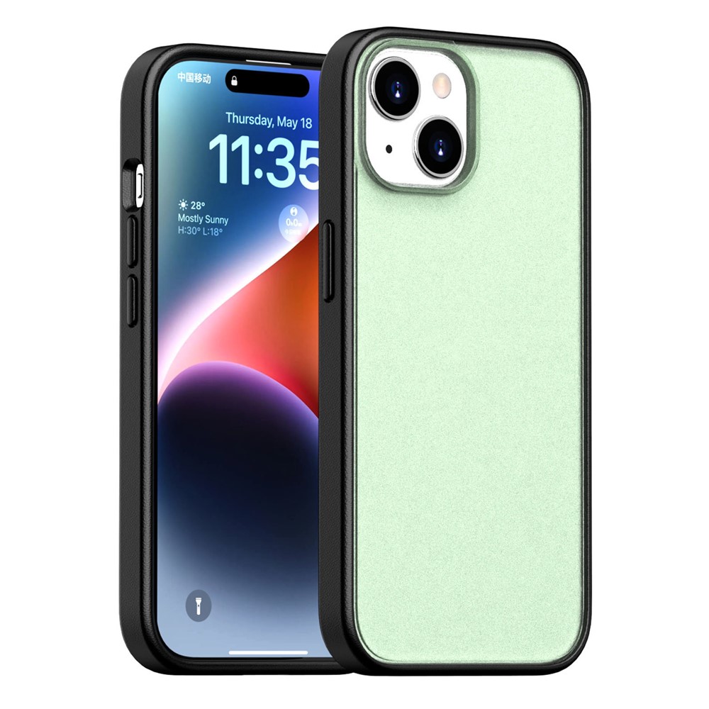 For iPhone 15 Case Skin Feel Frosted PC + TPU Protective Phone Cover - Green