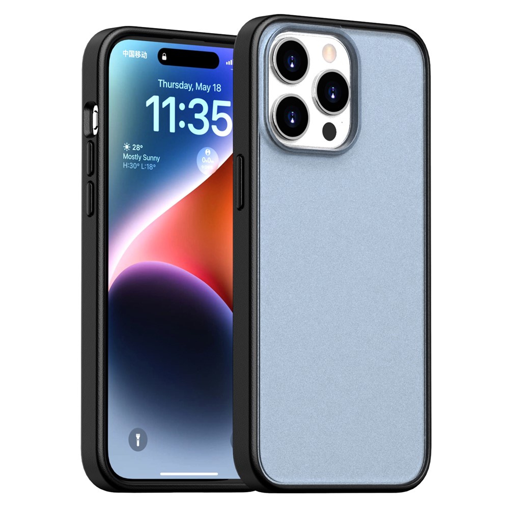 For iPhone 15 Pro Case Skin Feel Frosted PC + TPU Protective Phone Cover - Blue