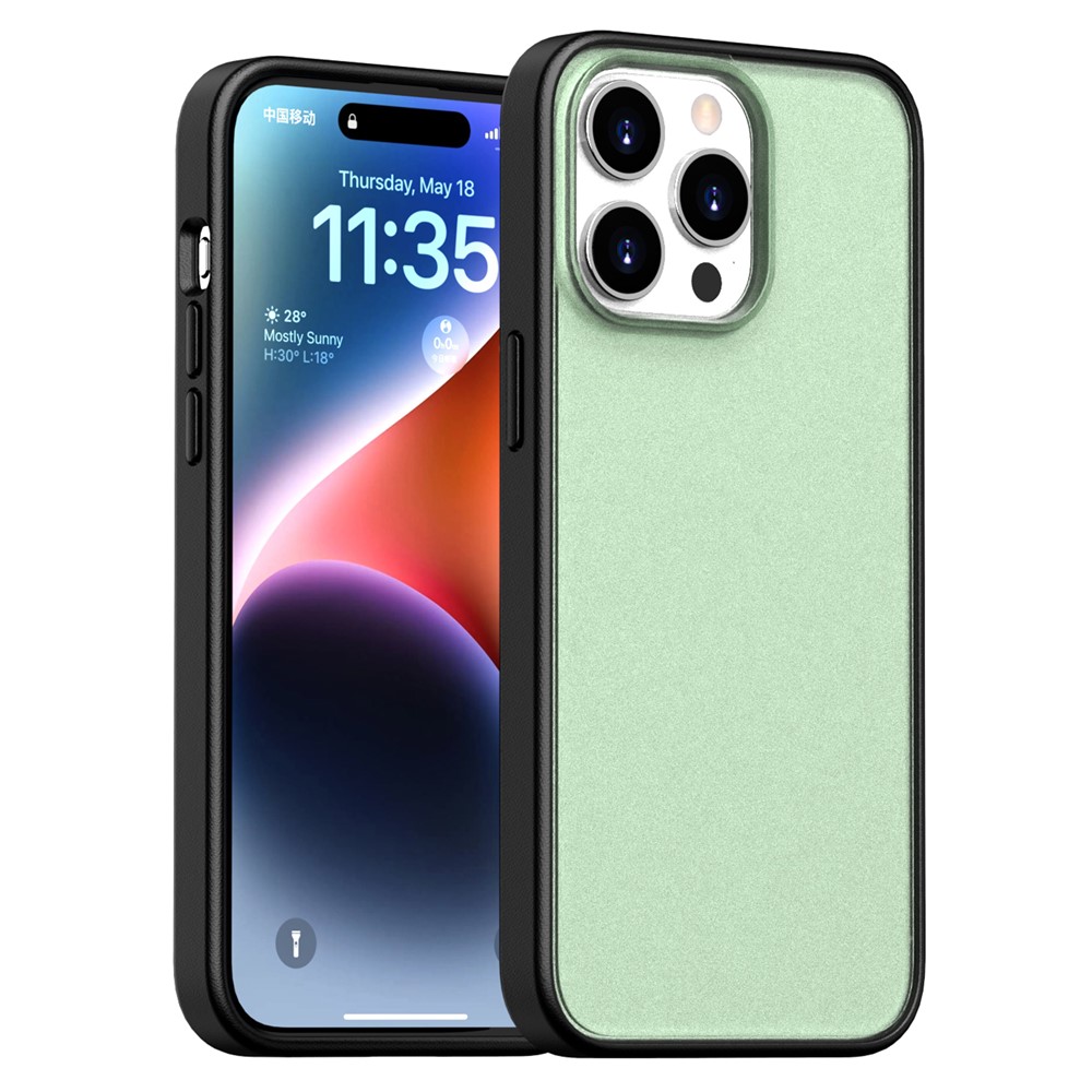 For iPhone 15 Pro Max Case Skin Feel Frosted PC + TPU Protective Phone Cover - Green