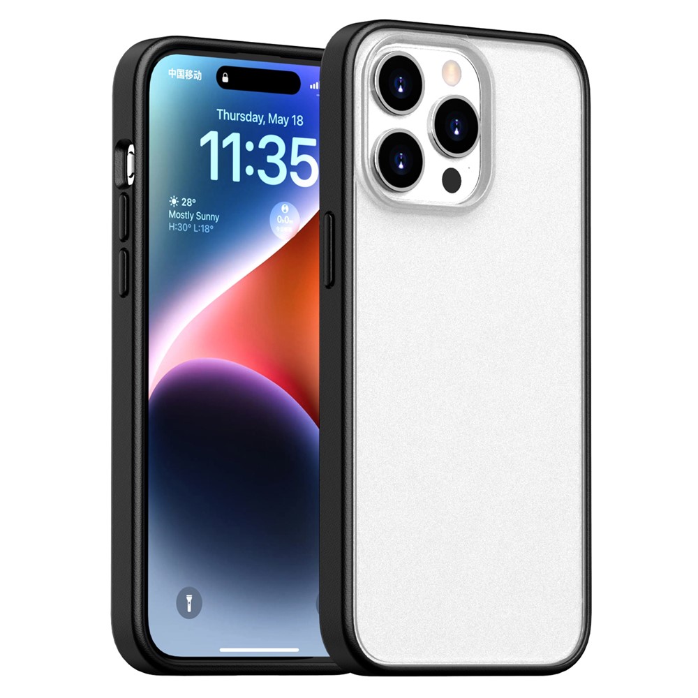 For iPhone 15 Pro Max Case Skin Feel Frosted PC + TPU Protective Phone Cover - White