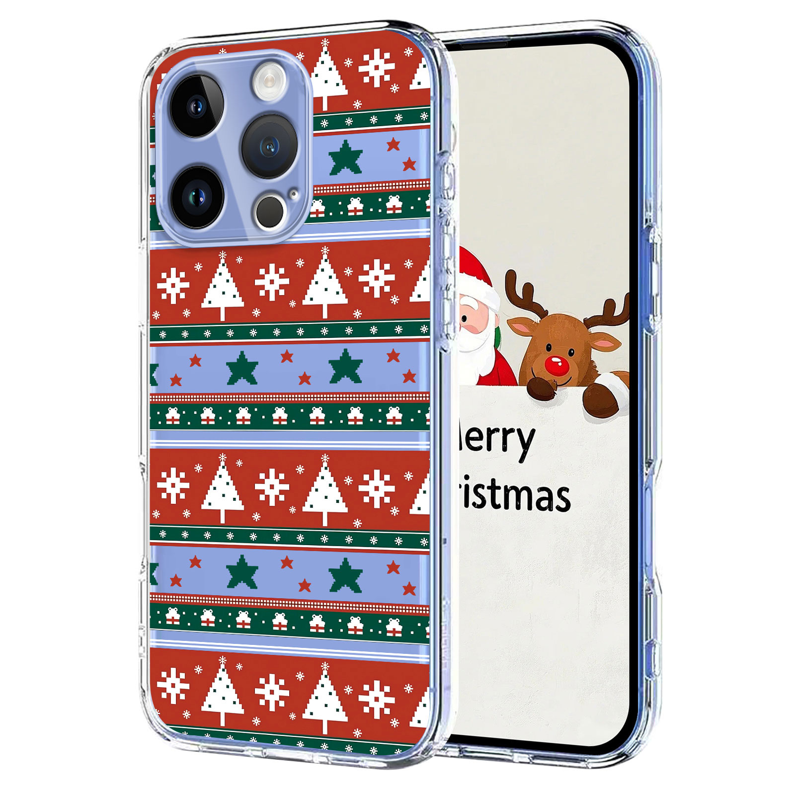 For iPhone 16 Pro Max Case Christmas Themed Pattern Printing TPU Phone Back Cover - Christmas Ribbons