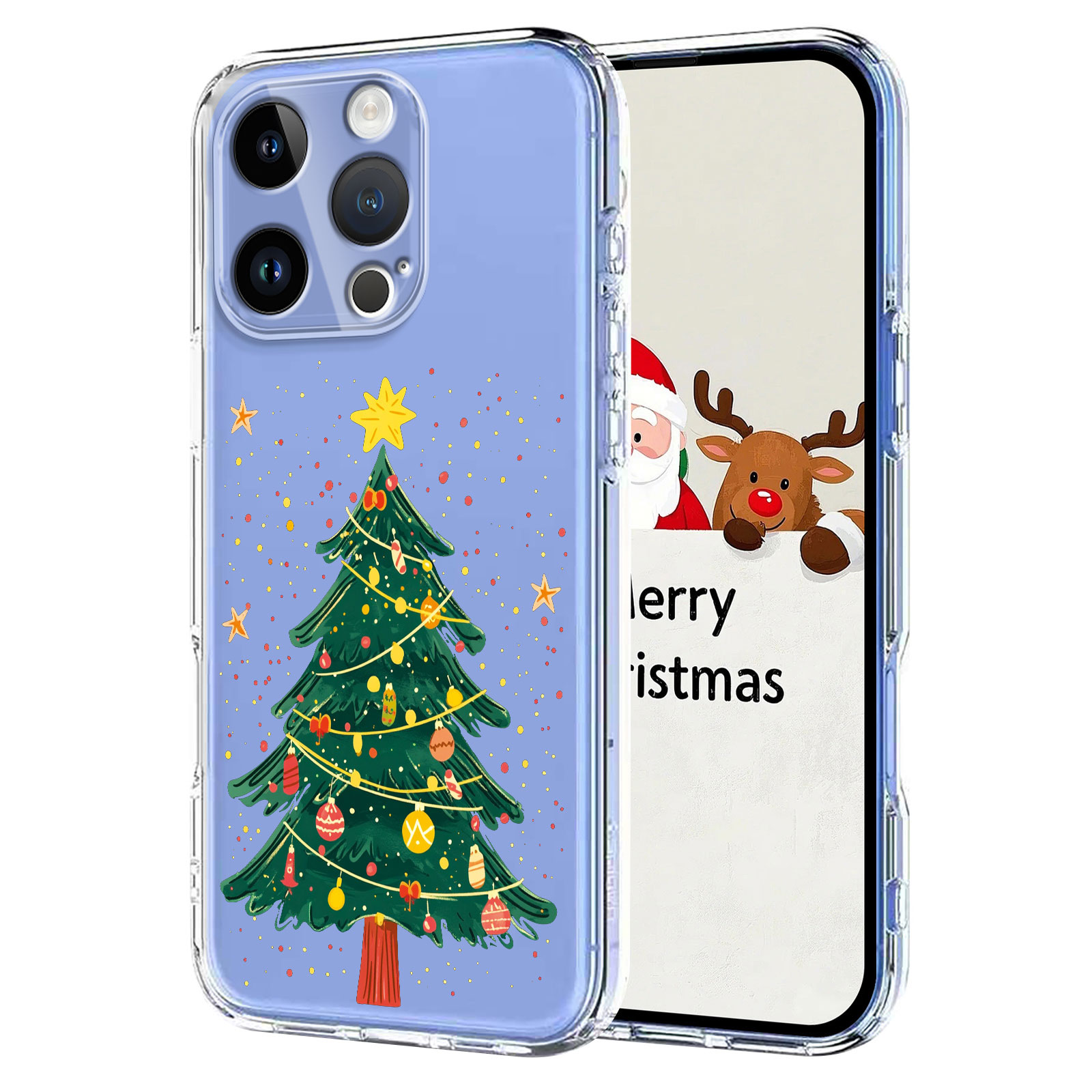 For iPhone 16 Pro Max Case Christmas Themed Pattern Printing TPU Phone Back Cover - Christmas Tree