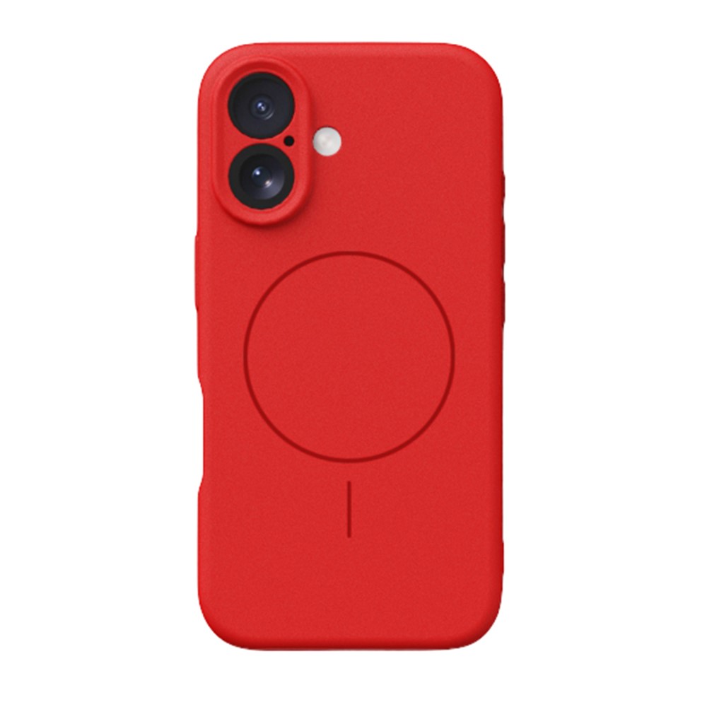 YCADEN For iPhone 16 Case Compatible with MagSafe Precise Cutouts TPU Phone Back Cover - Chinese Red