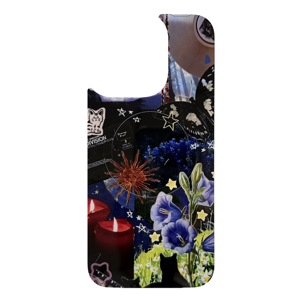 For iPhone 16 Pro Max Magnetic Back Plates Pattern Printed Quick Change Backplate (Backplate Only) - American Style Violet