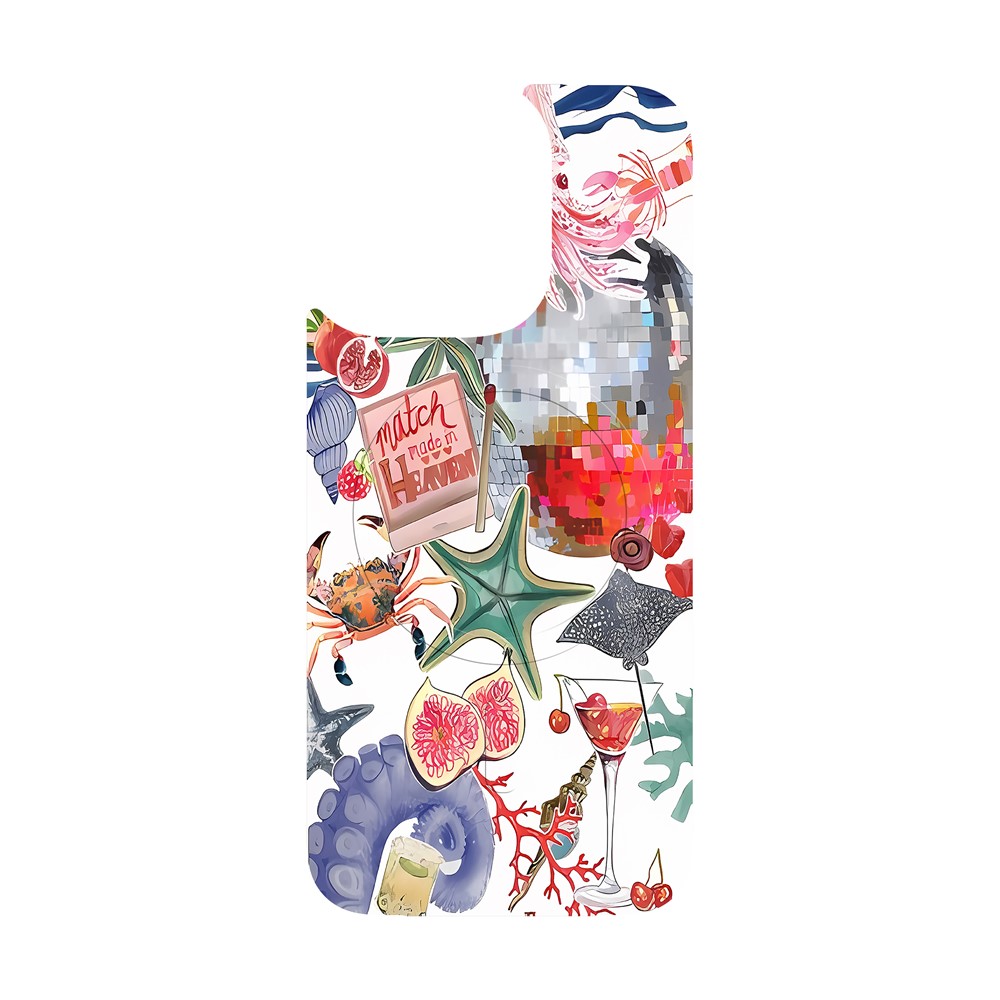 For iPhone 16 Pro Max Magnetic Back Plates Pattern Printed Quick Change Backplate (Backplate Only) - American Style Starfish