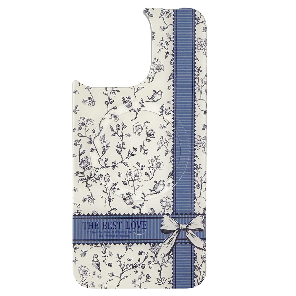 For iPhone 16 Pro Max Magnetic Back Plates Pattern Printed Quick Change Backplate (Backplate Only) - Baby Blue Bird