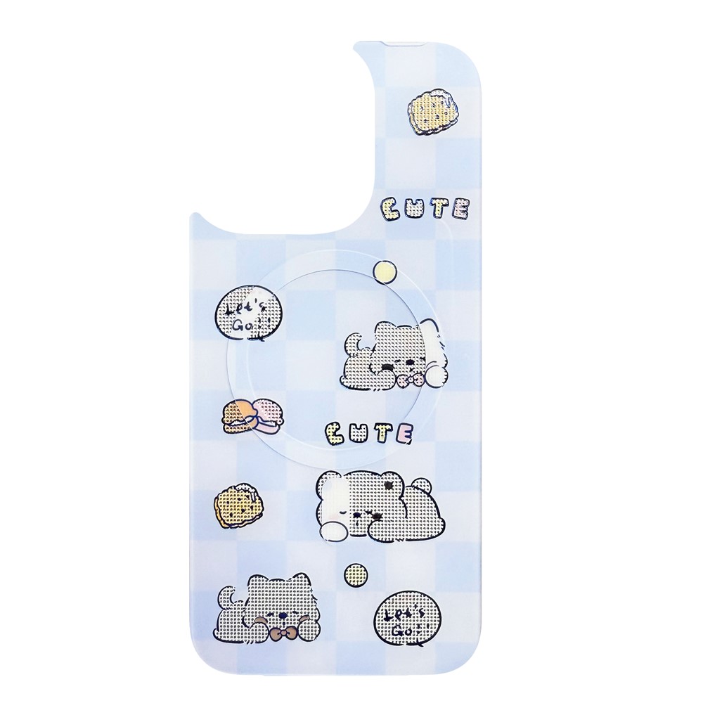 For iPhone 16 Pro Max Magnetic Back Plates Pattern Printed Quick Change Backplate (Backplate Only) - Cookie Bear