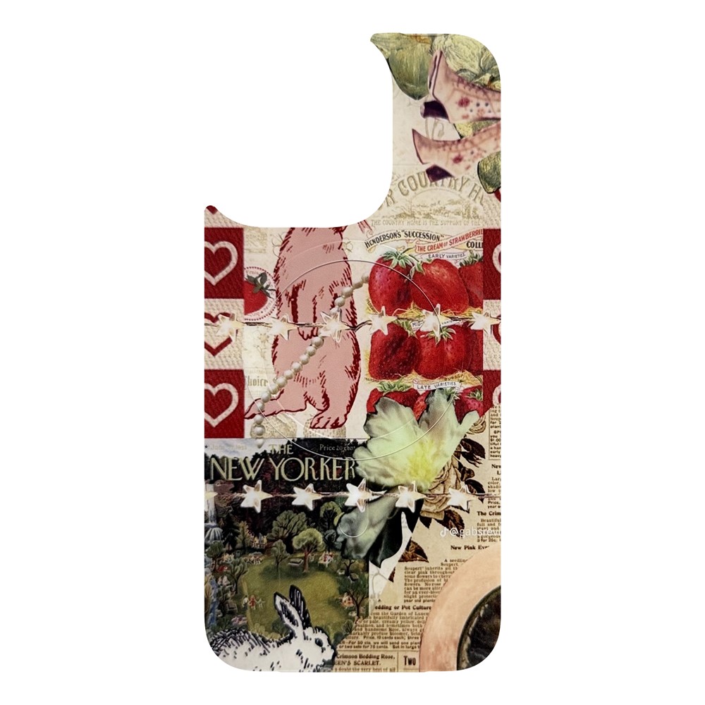 For iPhone 16 Pro Max Magnetic Back Plates Pattern Printed Quick Change Backplate (Backplate Only) - American Style Rabbit