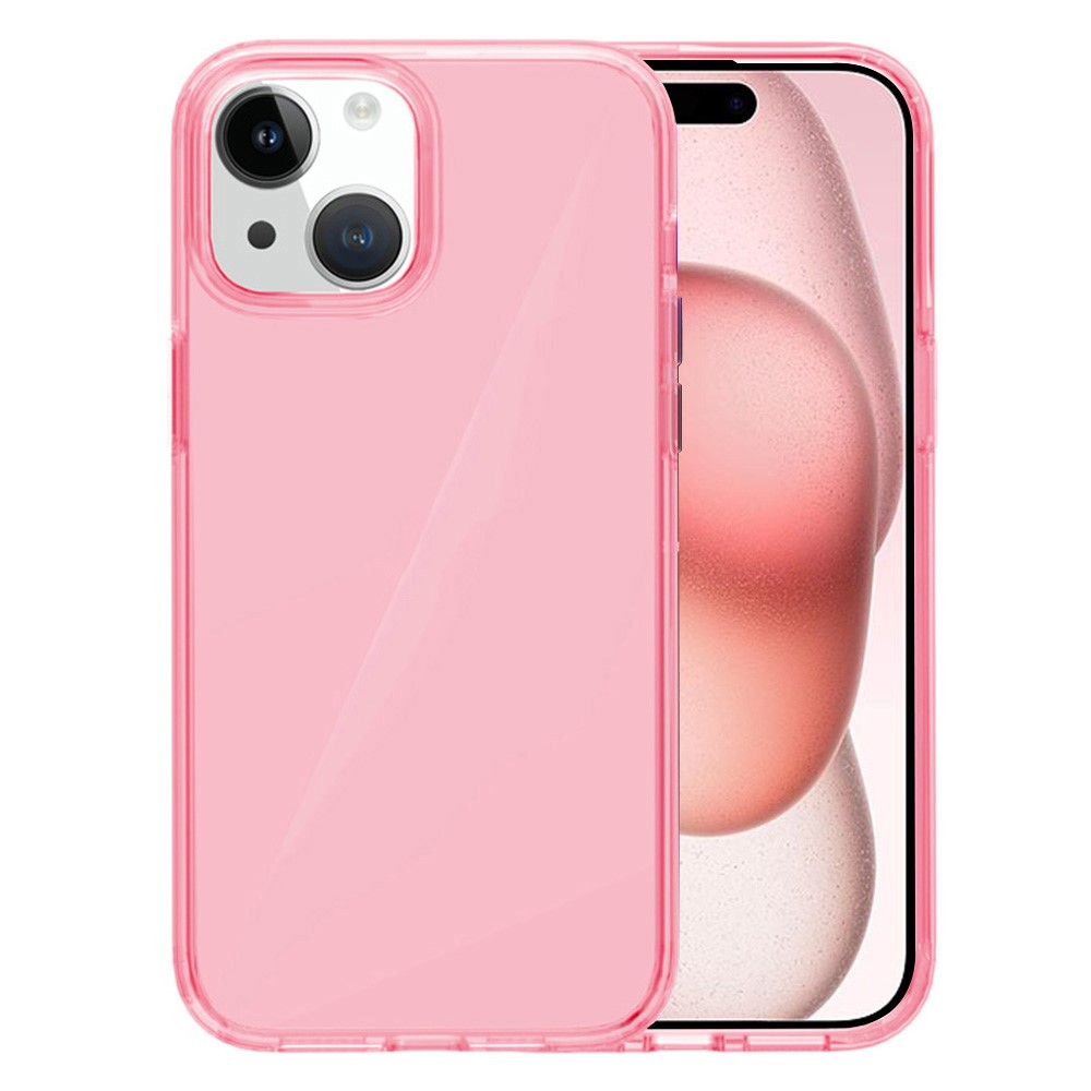 AMORUS For iPhone 15 Case Soft TPU Hard PC Back Shockproof Phone Cover - Clear Pink